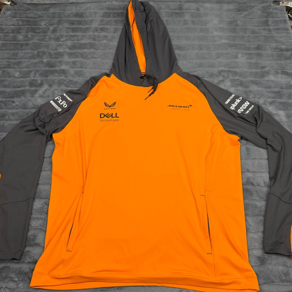 Castore McLaren Formula 1 F1 Team Hoodie Orange Grey Mens 3XL 14530
